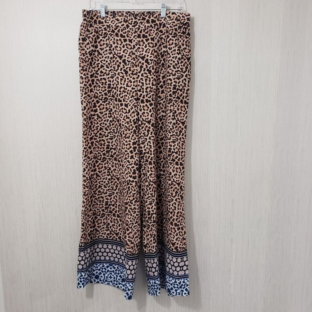 Joan Vass New York NWT leopard border print pants woman's size large